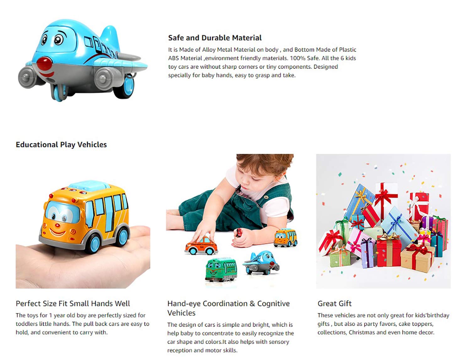 Magicwand ABS Plastic Unbreakable Pull-Back Die-Cast Q【Cute】Toy Set【Pack of 6 Toys】【Multi-Colored】,kids 2+ age - Image 9 thumbnail