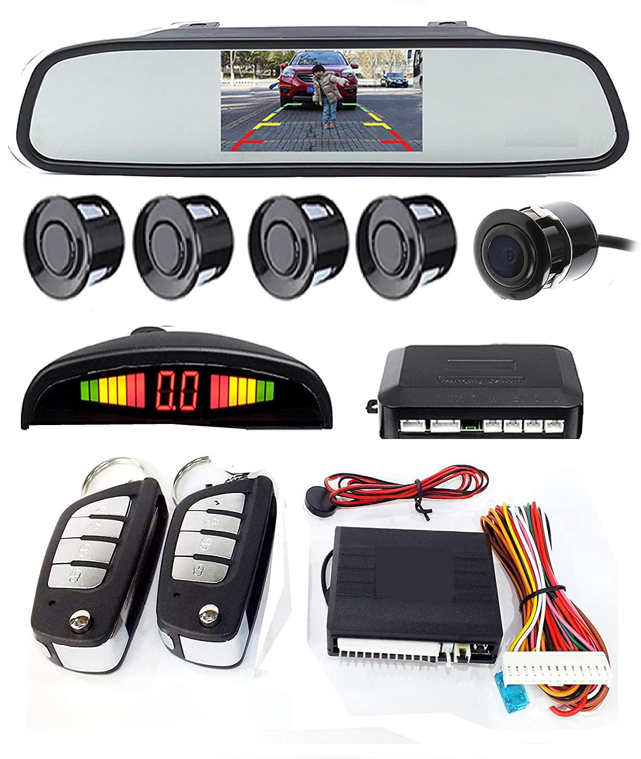 Buy Universal 4 Car Parking Sensors Black Car Reverse auto assistance