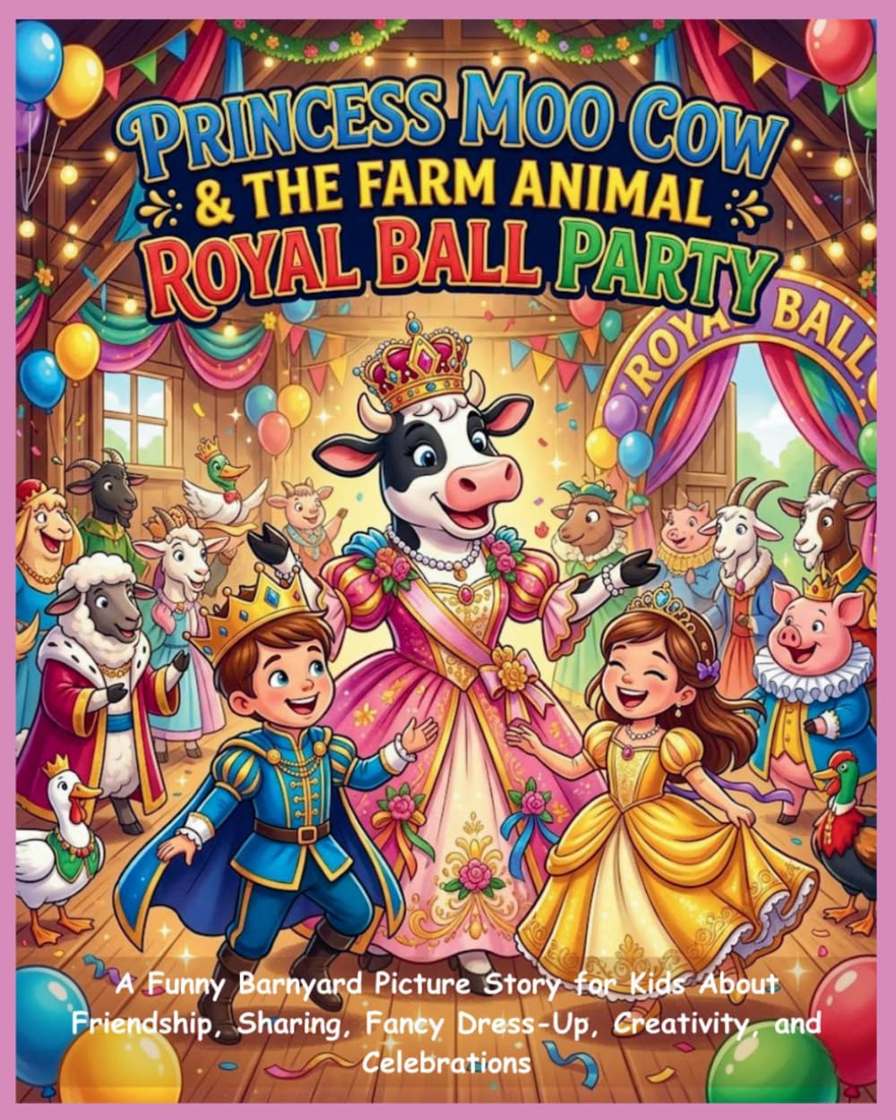 Princess Moo Cow & the Farm Animal Royal Ball Party: A Funny Barnyard Picture Story for Kids About Friendship, Sharing, Fancy Dress-Up, Creativity, ... Cow Farm Animals Picture stories for Kids)