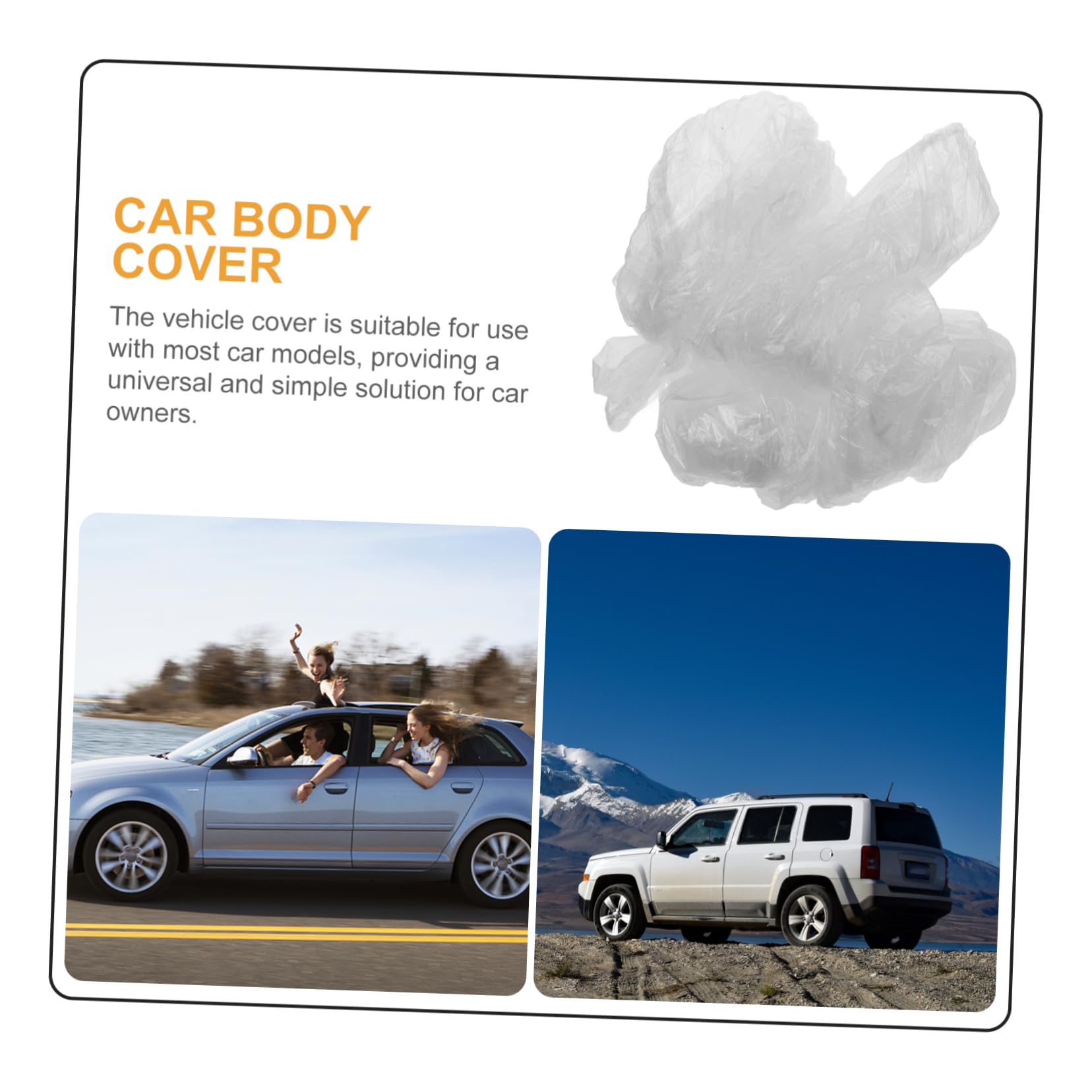 SOESFOUFU Car Covers for Automobiles Weather Outdoor Car Covers Disposable for Rain Protection — view 8