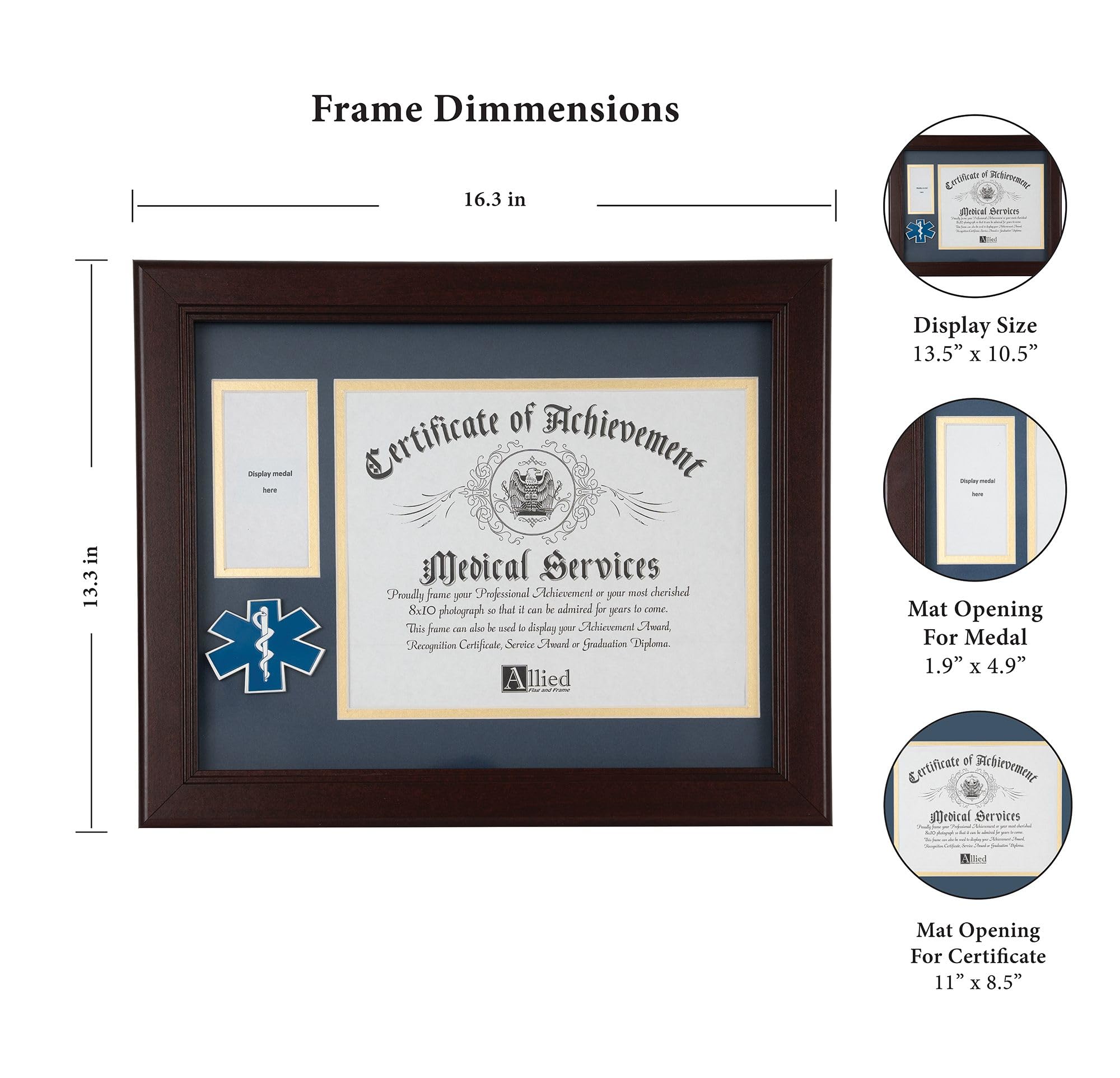 Amazon.com: Allied Frame US EMS Medal and Award Certificate Frame