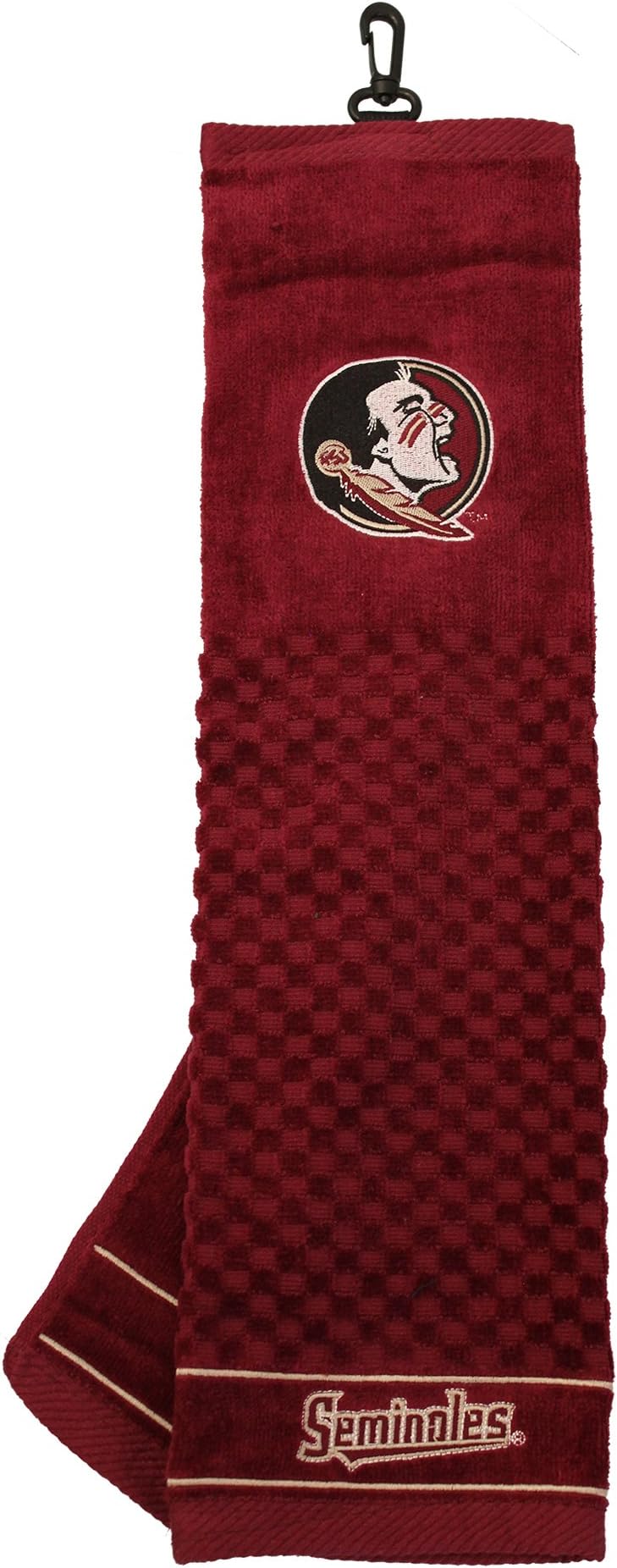 NCAA Florida State Seminoles Embroidered Golf Towel Embroidered Golf Towel, Checkered Scrubber Design, Embroidered Logo