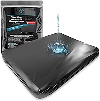 Vista 12 de Sábana Bajera de Vinilo Negro Queen Impermeable para Cama de Masaje con Bolsillo Lateral Protector de Colchón, Funda de Cama para Masaje Nuru