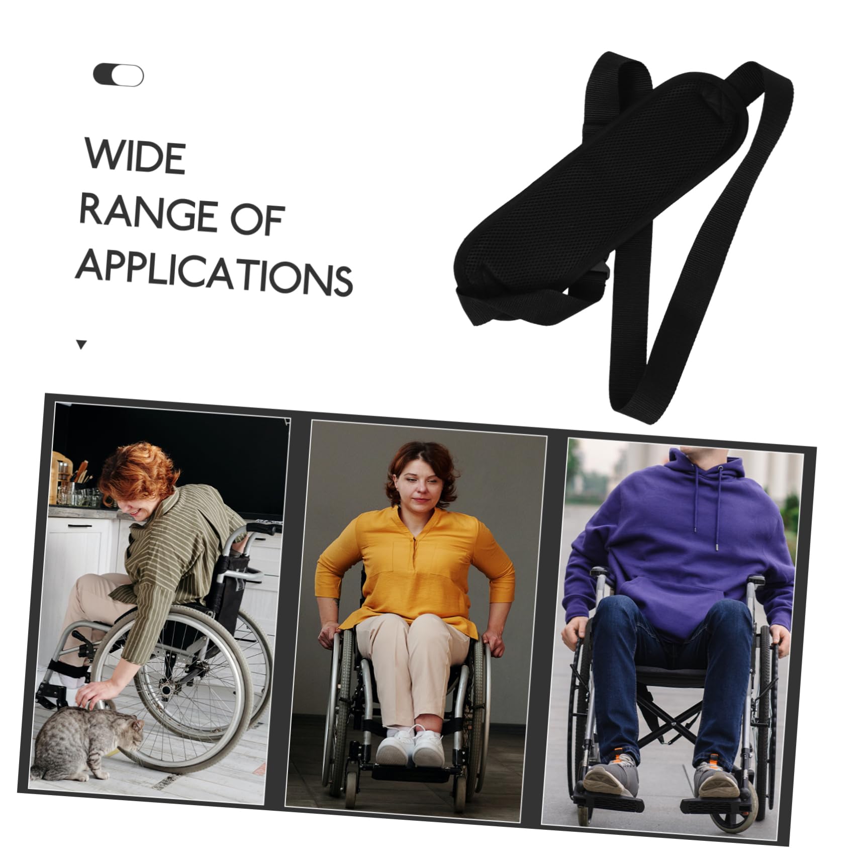 Beavorty Sturdy Wheelchair Safety Strap Elderly Wheelchair Footstrap Wheelchair Replacement Parts