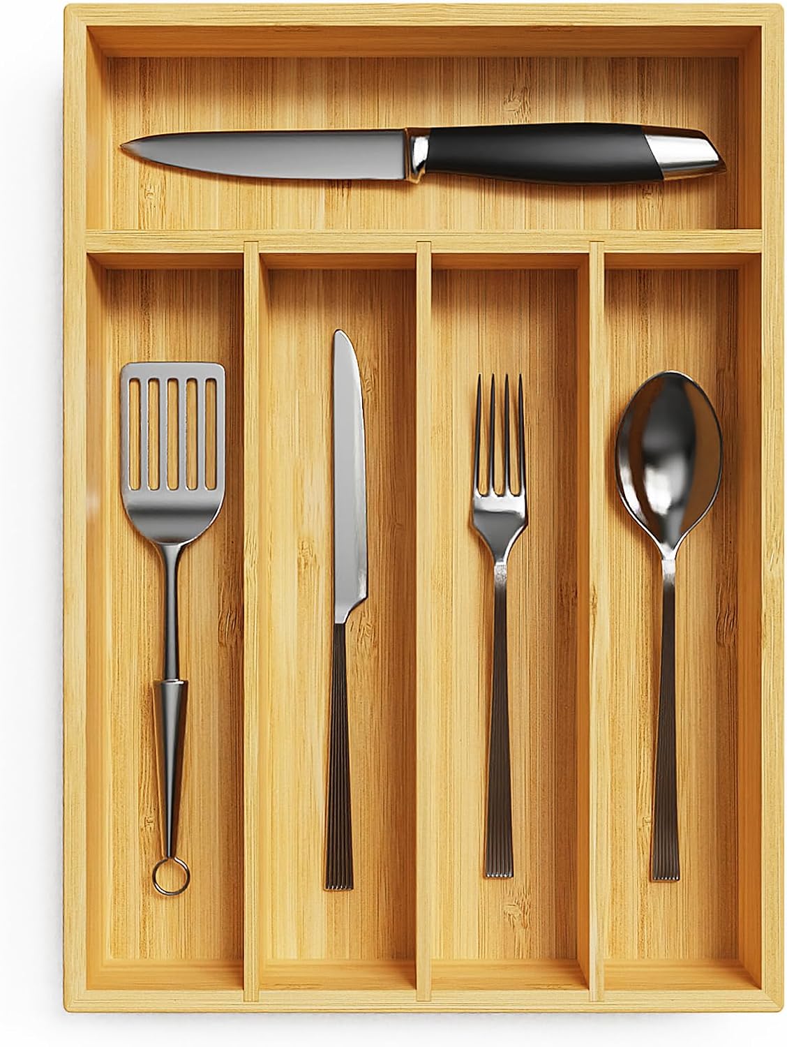 WEBACOO Bamboo Kitchen Drawer Organizer Silverware