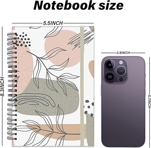 Miniatura 2 de Cuaderno de espiral de tapa dura de 5.5 x 8.3 pulgadas, papel grueso de 80 GSM, 60 hojas, 120 páginas con banda de cierre elástica para niñas,