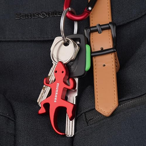Miniatura 4 de munkees Lizard - Llavero abridor de botellas, paquete de 2 abridores de cerveza de aluminio, accesorios de viaje al aire libre, color rojo