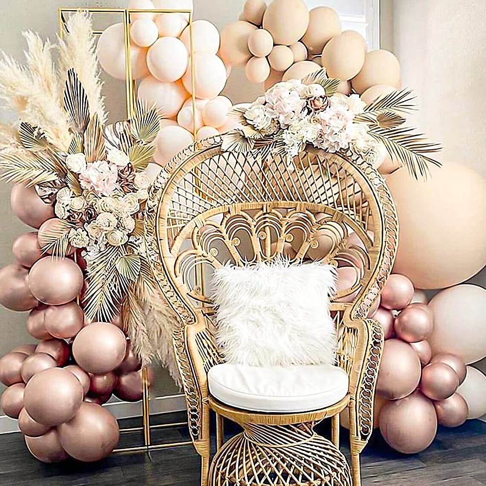 Kcoria107Pcs Balloon Arch Kit Double Stuffed Balloons Neutral Balloon Garland Double Dusty Rose Balloons Rose Gold Balloon Garland for Wedding Birthday Balloons Party Decorations