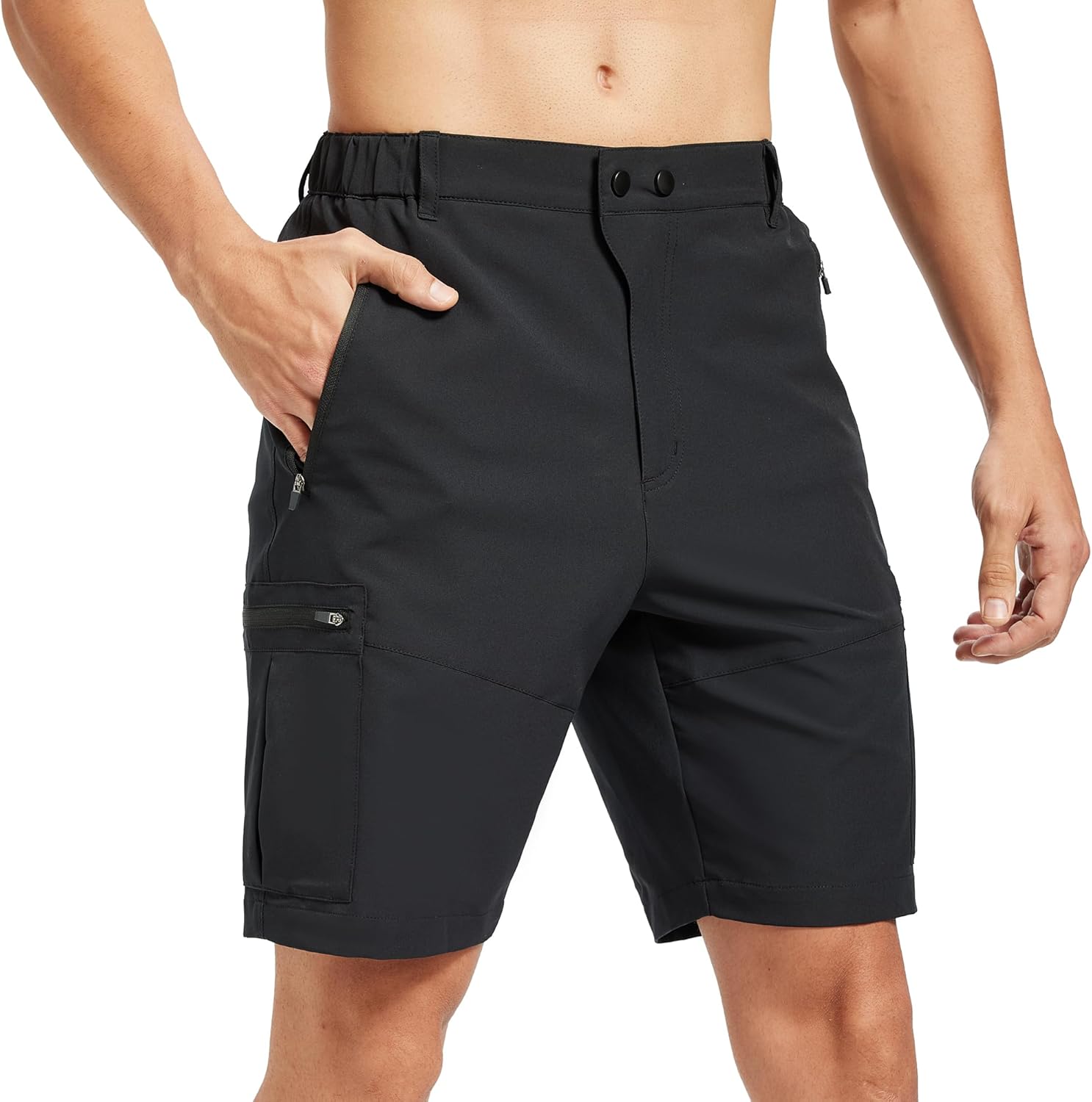 Lightweight Mens Hiking Cargo Shorts - 4 Way Stretch Short Pants for Men 9 Inch Inseam - Quick Dry Men's Work Shorts