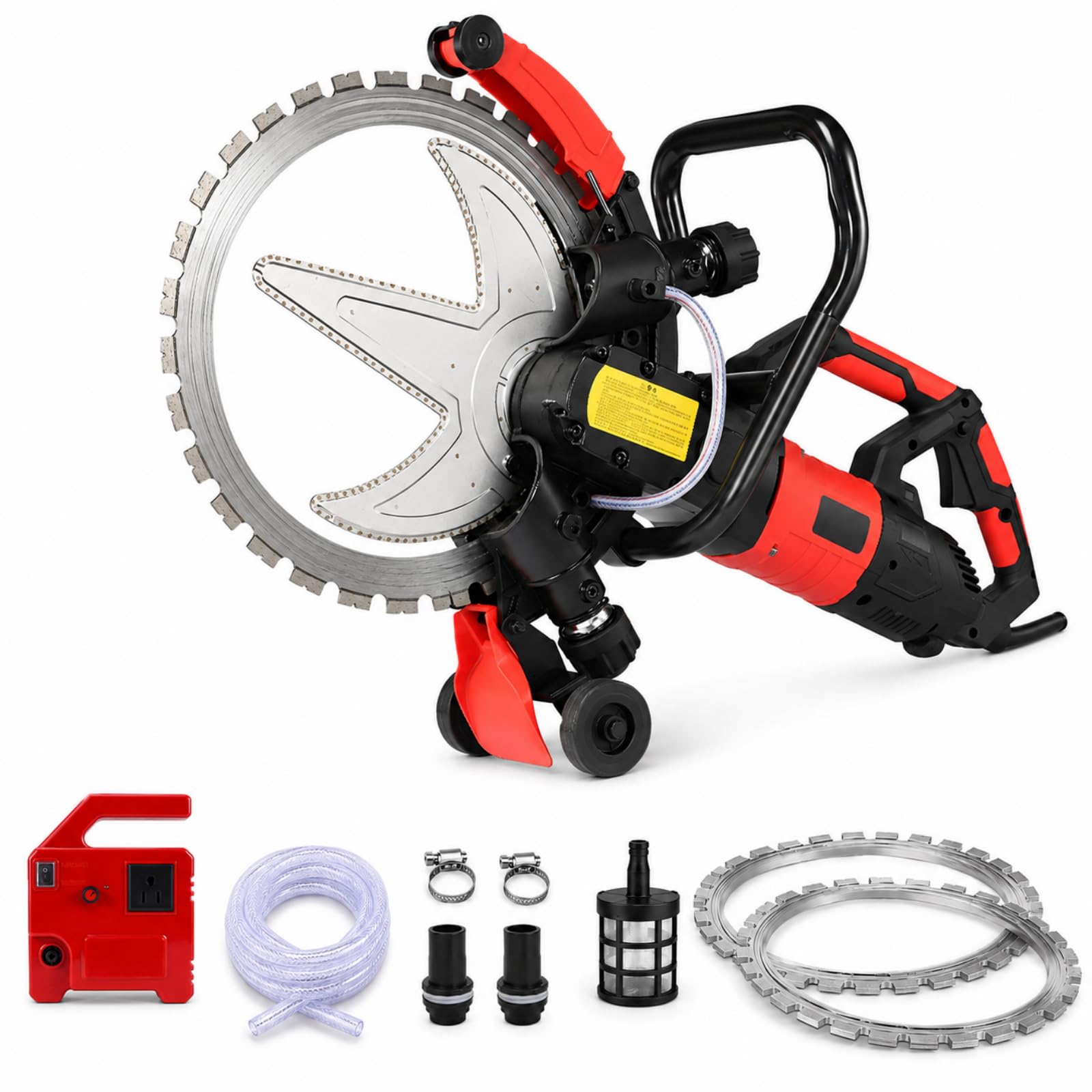 HCAUYNN Concrete Wall Cutting Machine - Electric Ring Saw with Water Feed for Brick Stone and Heavy Duty Jobs
