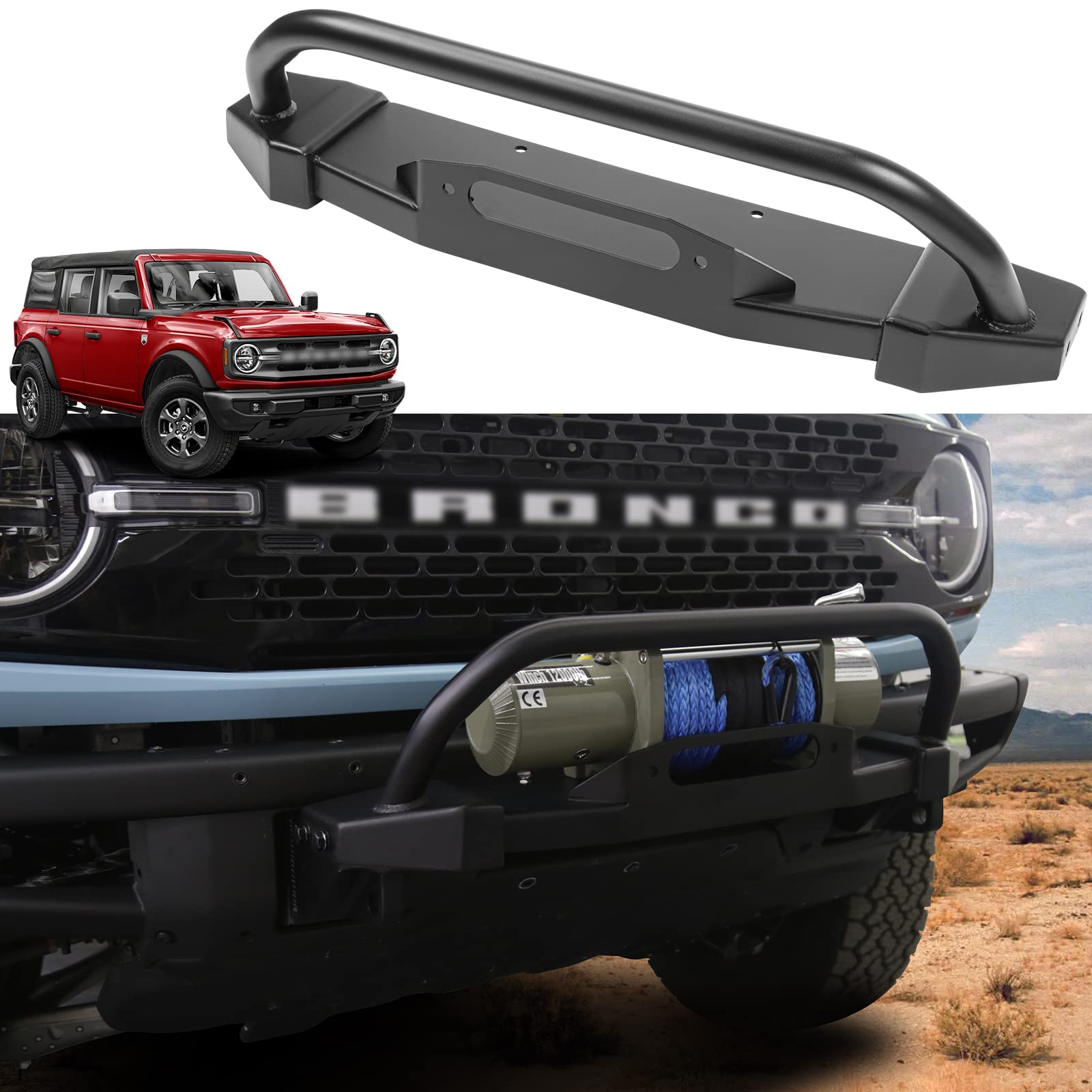 Buy Front Bumper for 2021 2022 Ford Bronco 2 & 4 Door Accessorie Brush