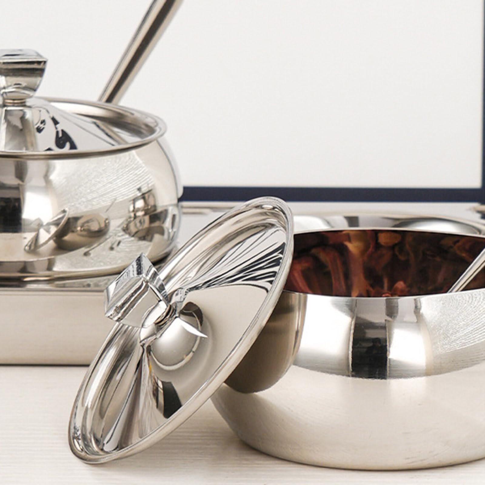Gewürzdosen-Set aus 304 Edelstahl, mit Deckel, Löffel, Tablett, Gewürzgläser, Aufbewahrungsdose für Küche und Outdoor, Kochen, Heimkochen