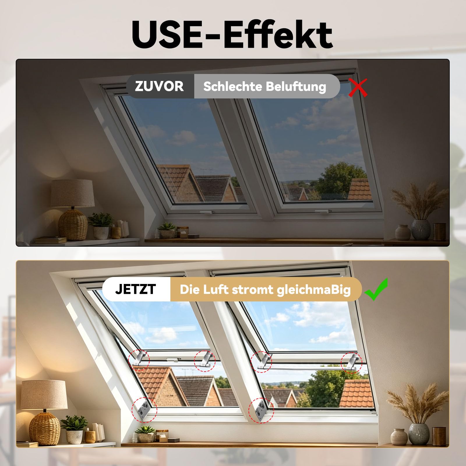 Griffmechanik-Set für Braas/Dörken-Atelier Dachfenster BA/DA - Komplettes Ersatzteil für Griffkonsole in Grau - Passend für Atelier-Fenster ab 1992