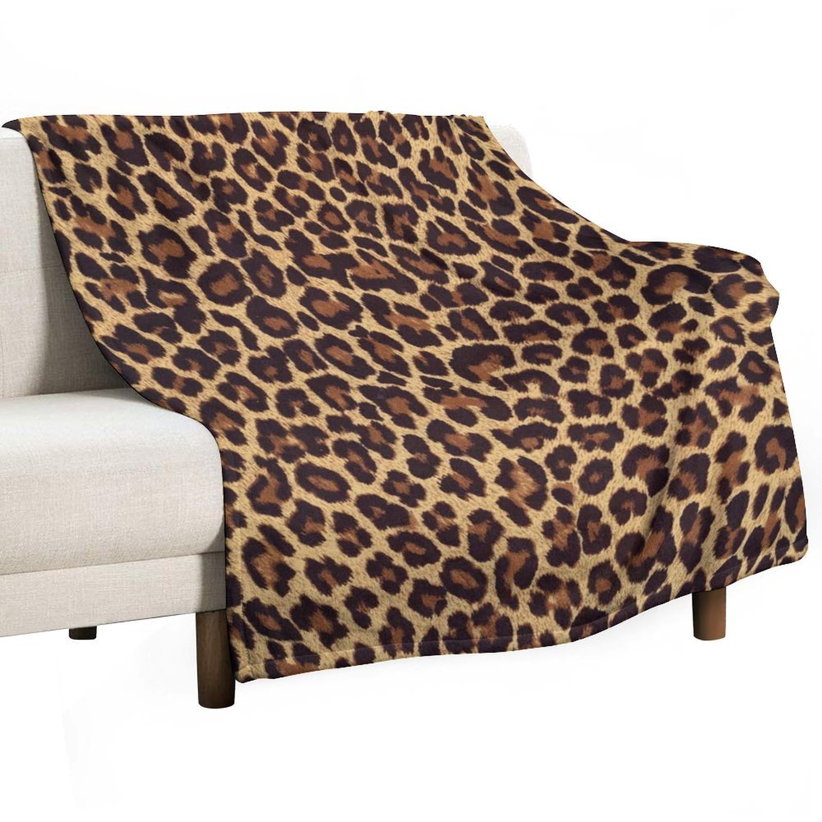 Plaid en flanelle guépard anti-boulochage et ultra confortable