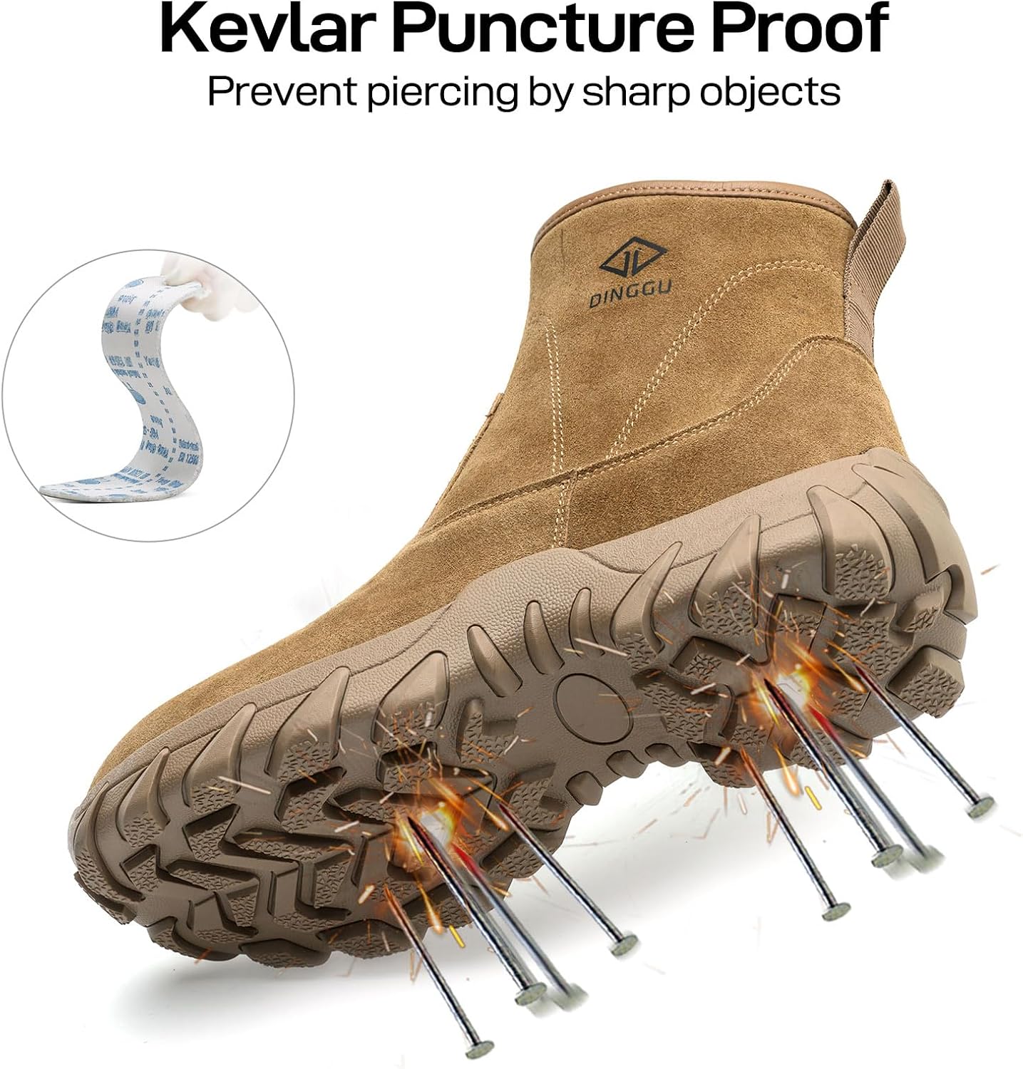 Welding Boots for Men Leather Steel Toe Work Boots | Fireproof, Anti-Smash, Puncture Proof, Comfortable Safety Construction Shoes, Welder Working Footwear
