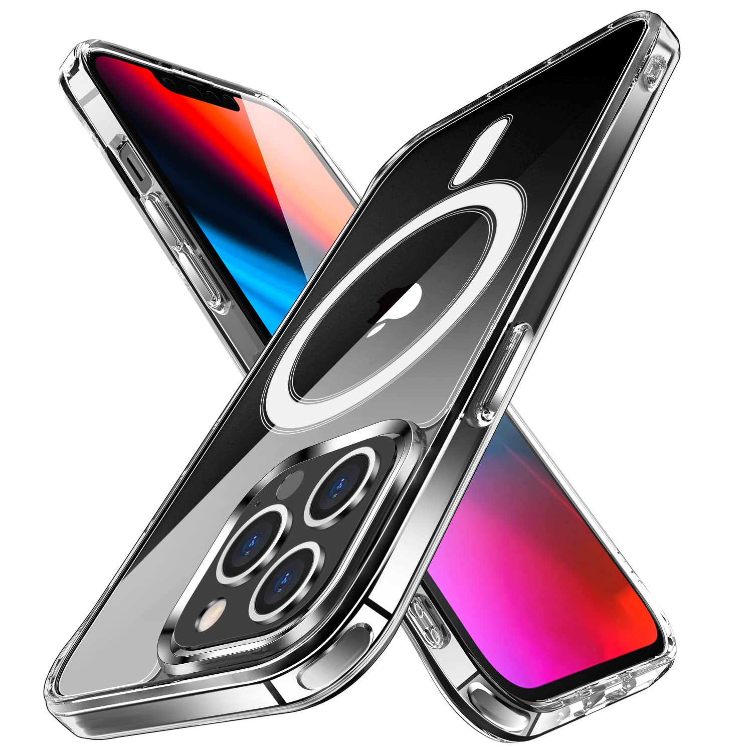 EKAMMagsafe compatible case for iPhone 14 Pro [6.1 Inch] - MagSafe PC & TPU Clear Phone Case Built in Magnets and raised edges to protect the camera cover for iPhone 14 Pro