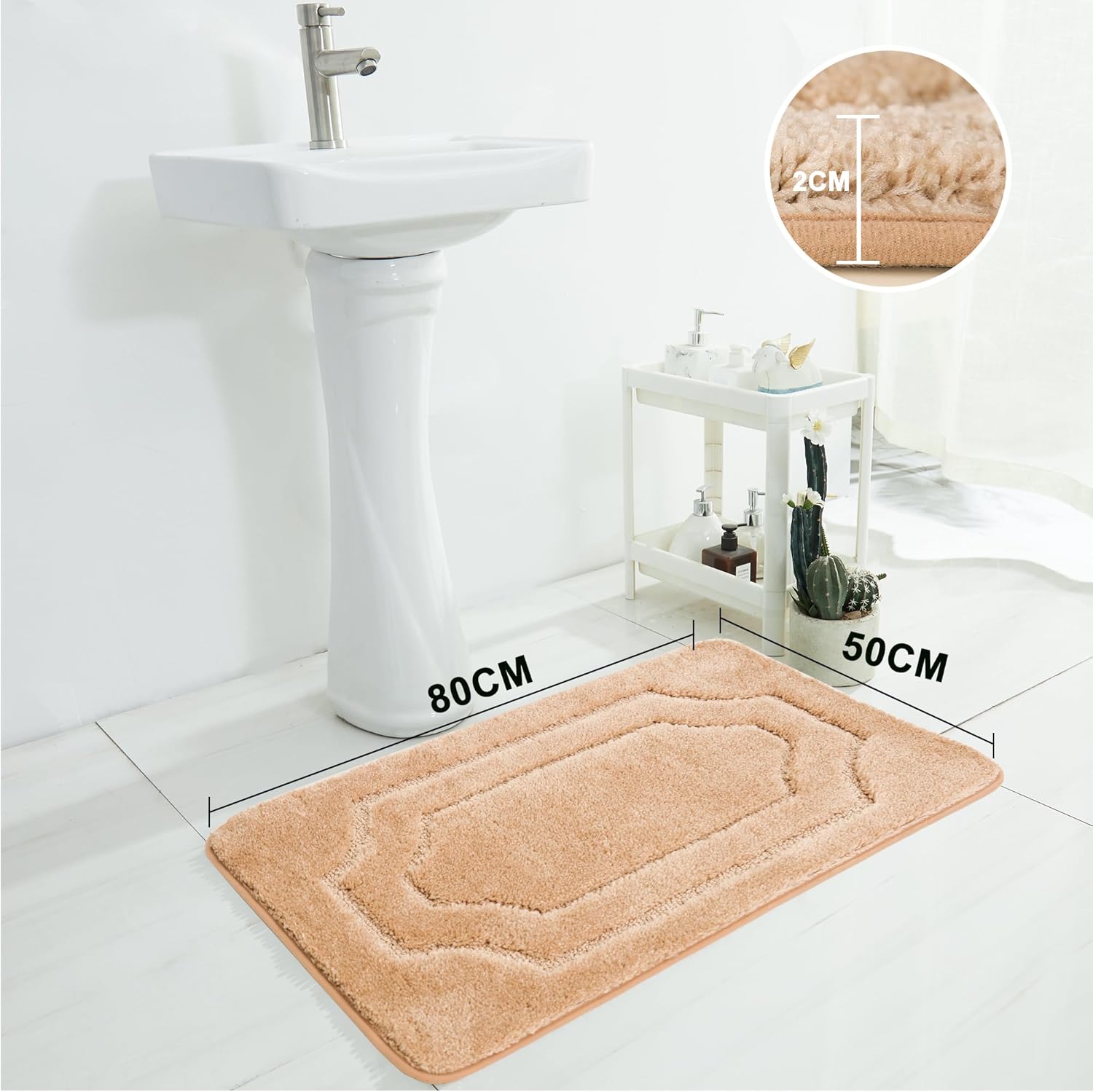 Detaljan prikaz meke površine BEQHAUSE kupaonskog tepiha