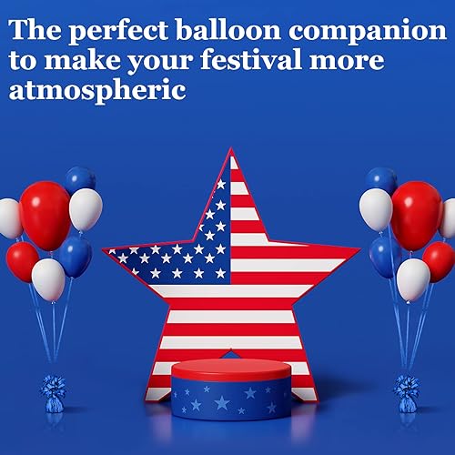 Miniatura 4 de Yunsailing 24 piezas de pesas metálicas para globos de helio, pesos de mesa pesados y 1 rollo de cinta prensada iridiscente para cumpleaños, boda,