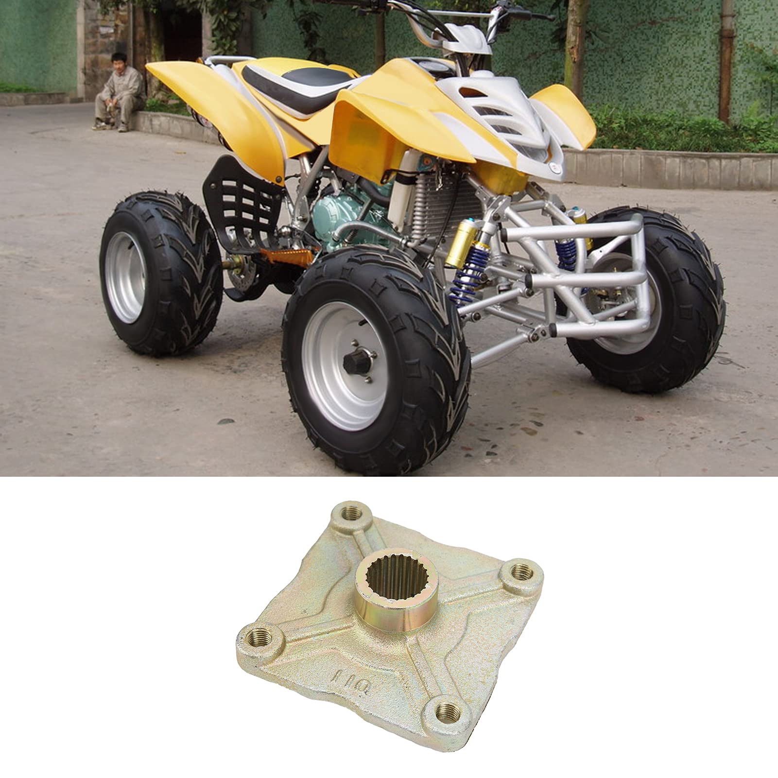 Plaque De Moyeu De Roue De Montage De Moyeu D'essieu Arrière De Roue De Moto 4 Trous De Goujon Remplacement De 23 Dents pour 150cc 200cc Quad Dirt Bike ATV