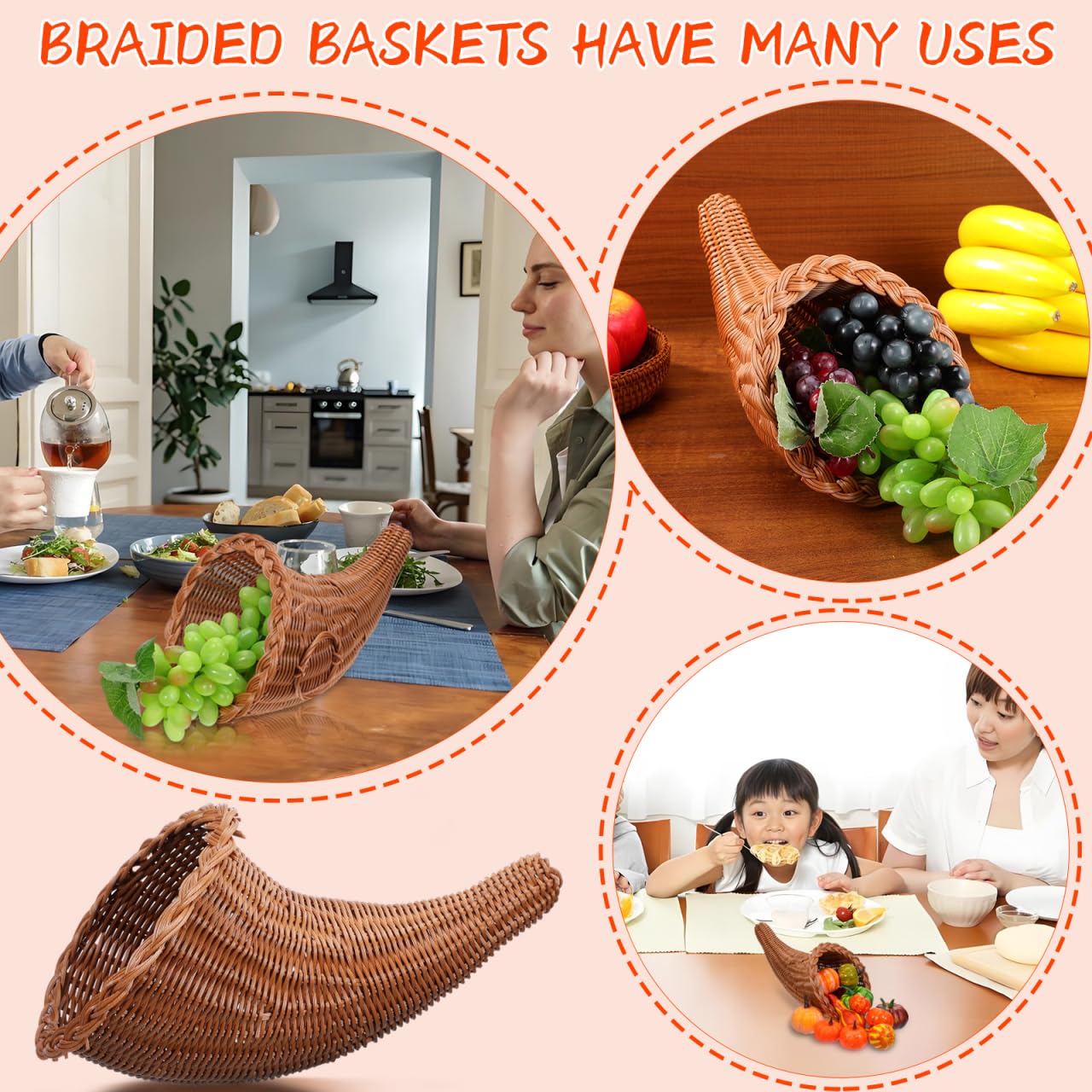 Amazon.com: HOMSFOU Cornucopia Baskets Horn Imitation Vine Fall