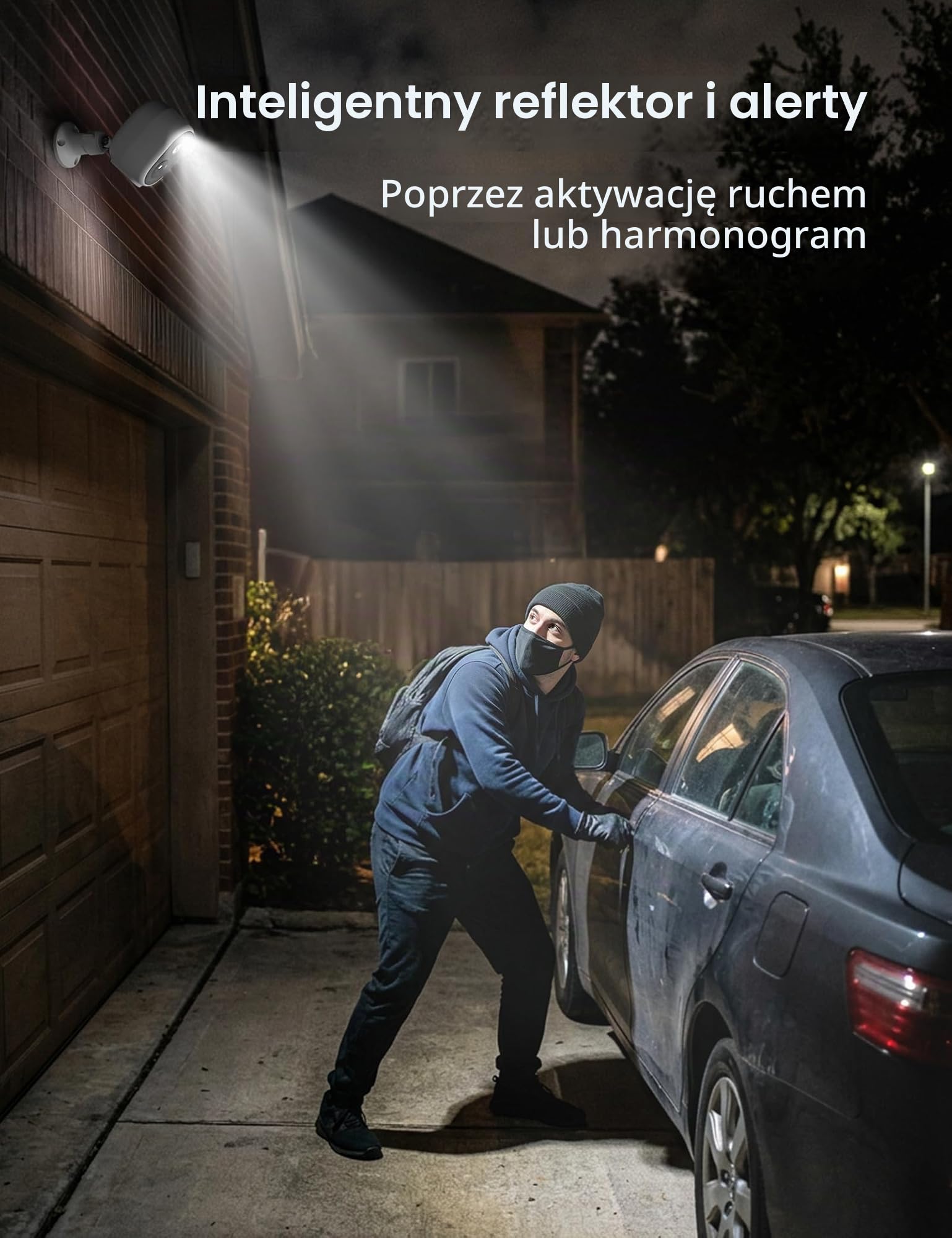 GNCC Kamera monitoringowa 2K/4MP zewnętrzna bateria, 5 GHz/2,4 GHz WLAN, bezprzewodowa kamera do monitoringu na zewnątrz z 2-drożnym dźwiękiem, rozpoznawanie ruchu, kolorowa widoczność w nocy