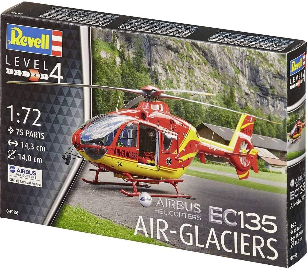 04986 Airbus Helicopters EC135 Air-Glaciers 1:72 Scale Unbuilt/Unpainted Plastic Model Kit