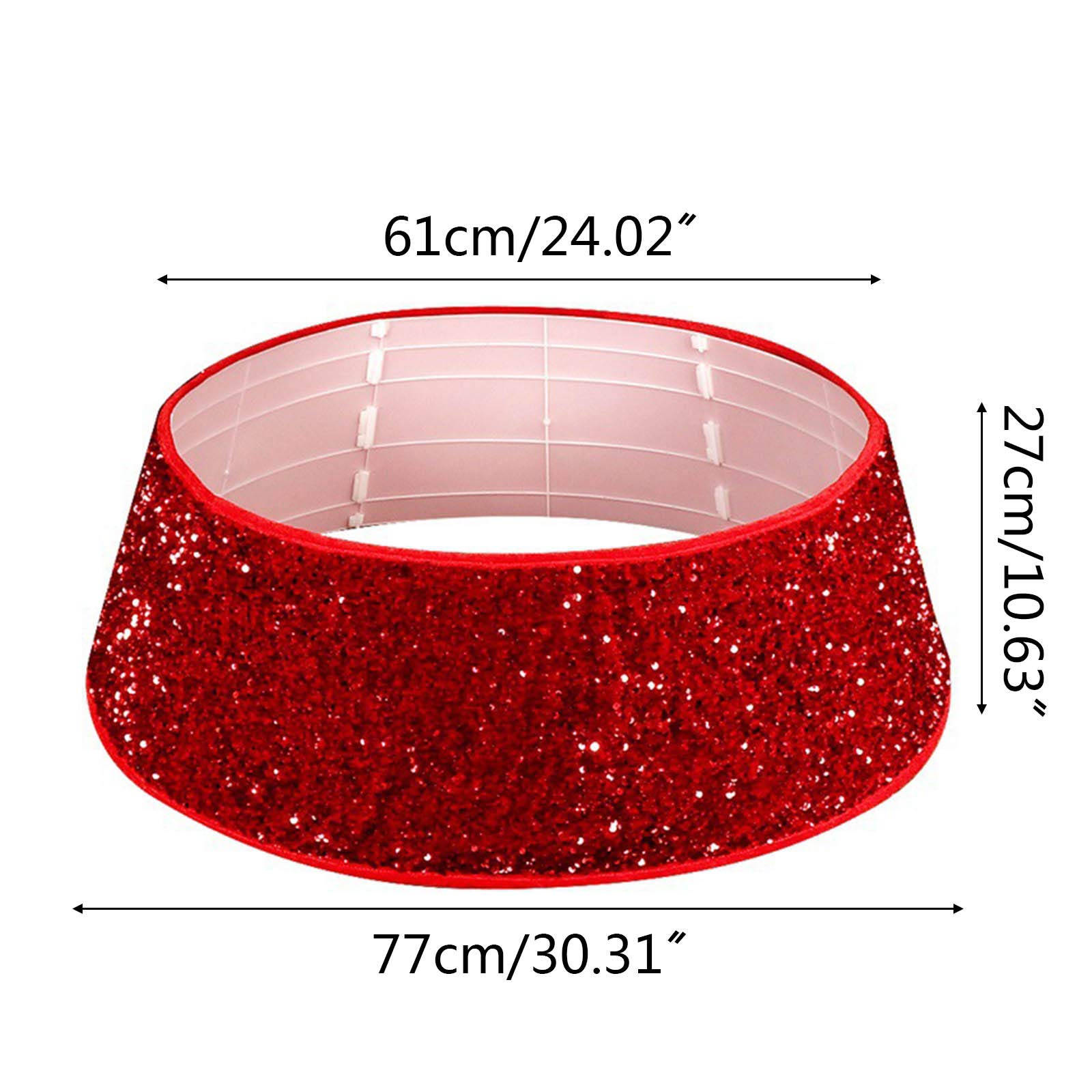 Anillo para árbol de Navidad, fácil de colocar, base de árbol para decorar tu nido de árbol de Navidad, tela no tejida, tela con lentejuelas