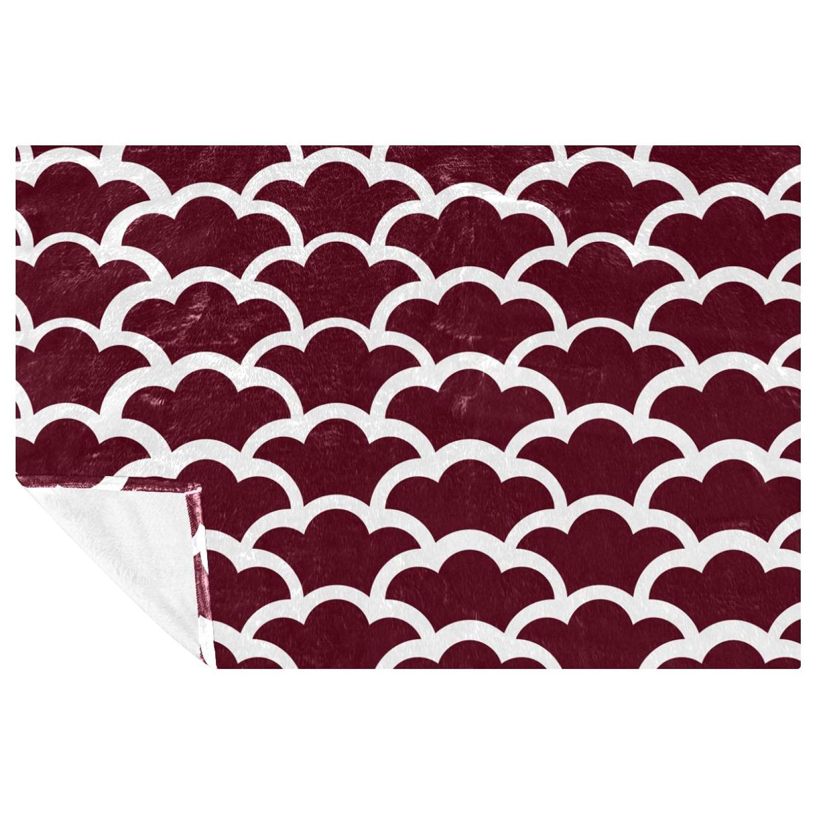 Couverture vagues japonaises douce et chaude, plaid haut de gamme motif traditionnel