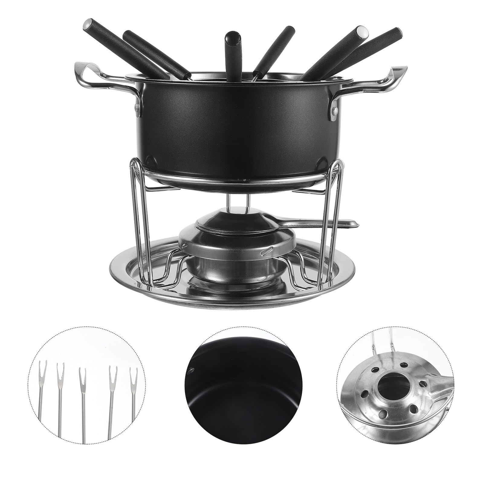ERINGOGO Fondue-Set Käse- Und Schokoladenfondue-Topf – Antihaftbeschichteter Edelstahl-Fonduebecher Kochutensilien Fondue-Set Käse- Und Schokoladen-Schmelztopf DIY-Backutensil