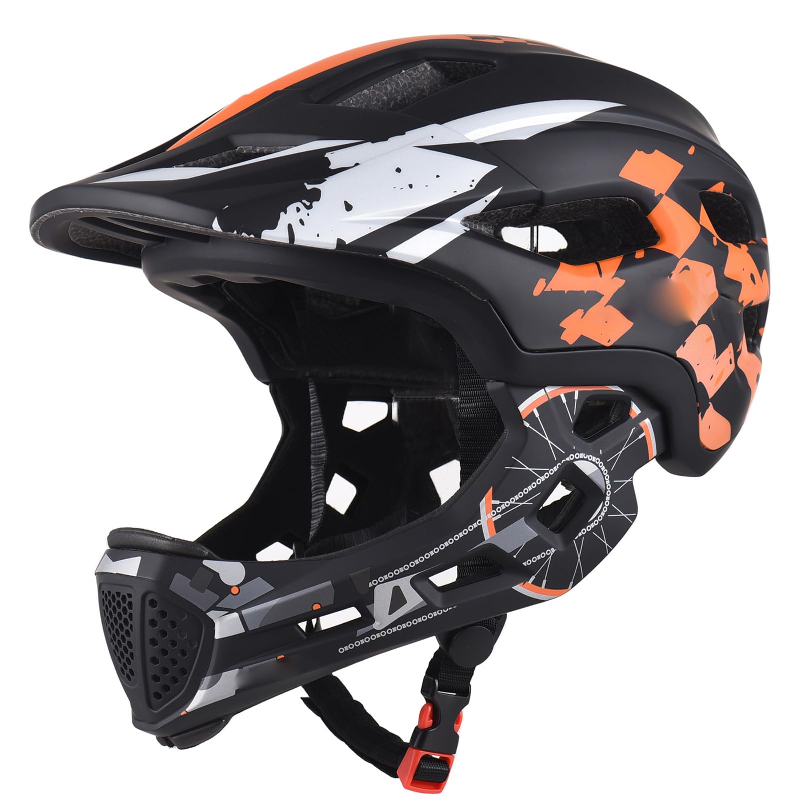 Kavolet Casco da bicicletta integrato per bambini, con protezione per il mento rimovibile, BMX, mountain bike, downhill, per ciclismo, skateboard, pattinaggio a rotelle