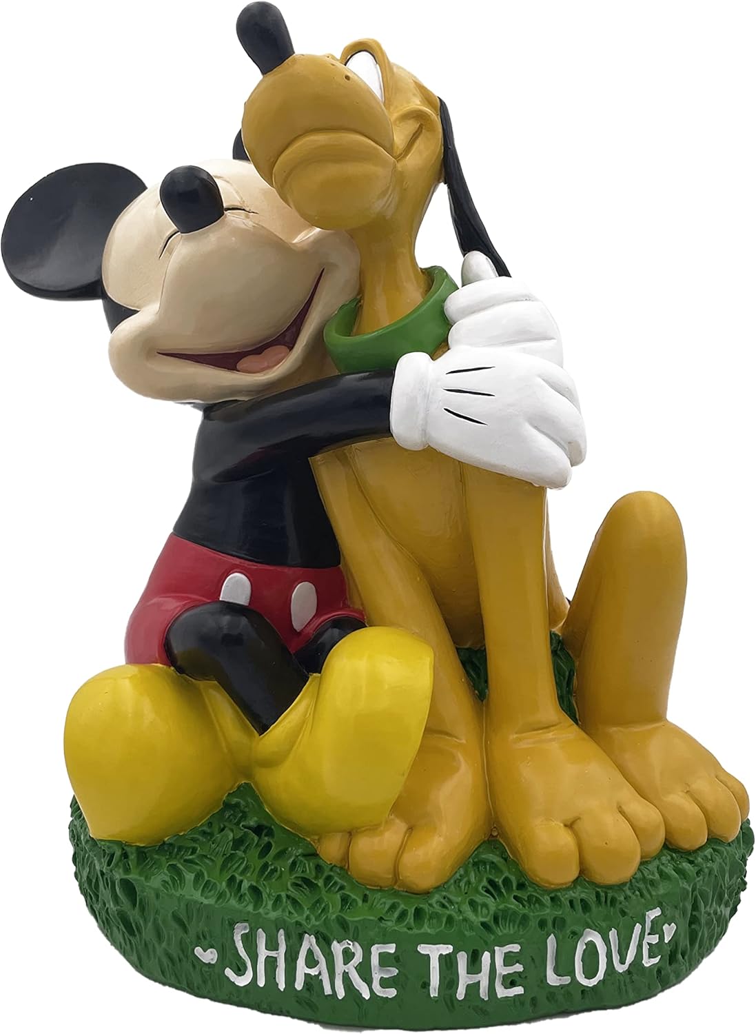 Disney Mickey Mouse and Pluto Share The Love Everyday Outdoor Garden Statue, 8 inches Tall, Officially Licensed Disney Product