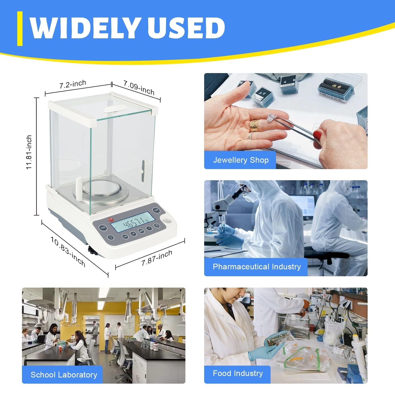 Laboratoryjna cyfrowa waga precyzyjna, elektroniczna waga analityczna, 0,1 mg 120 i 220 g x 0,0001 g 0,26 funta Max. Udźwig Cyfrowa waga analityczna Precyzyjna waga laboratoryjna (220g)