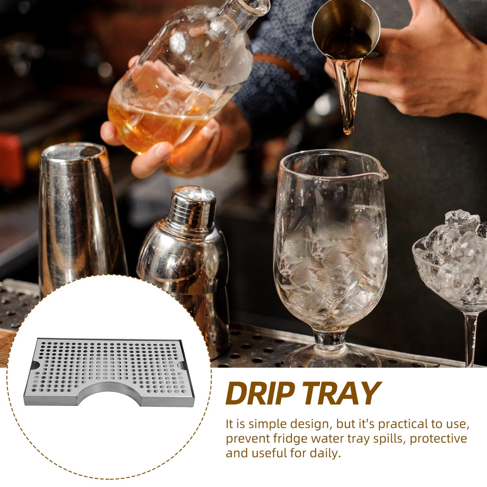TOYANDONA Bac Égouttoir pour Tireuse à Bière en Acier Inoxydable 304 Plateau Récupérateur D'eau et Gouttes, Protection de Table Polyvalente et Solide