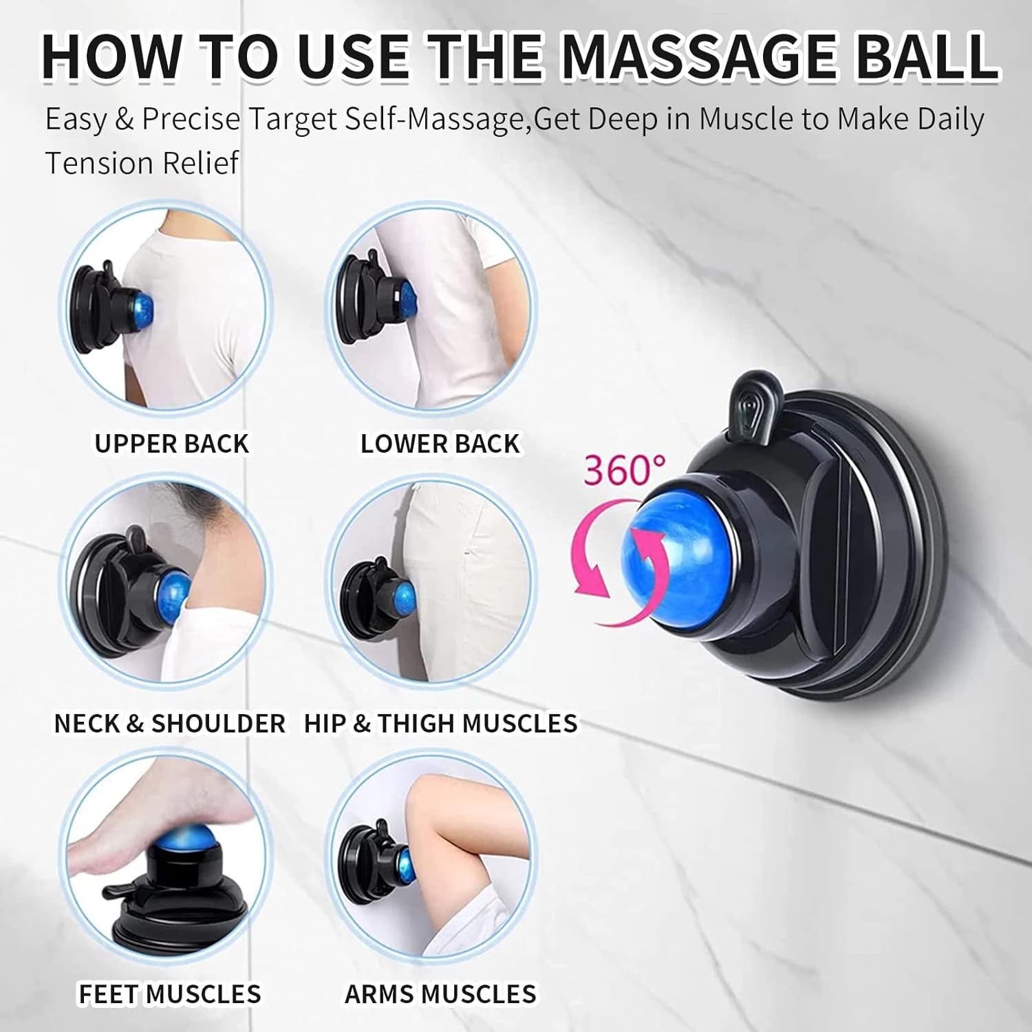 Buy 2 in 1 Wall Mounted Massage Ball, Mountable Muscle Massage Ball for
