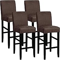 Vista 28 de FORCHEER - Juego de 2 fundas para taburete de bar con respaldos, aspecto de cuero, para taburetes de bar de respaldo corto, extraíbles y lavables