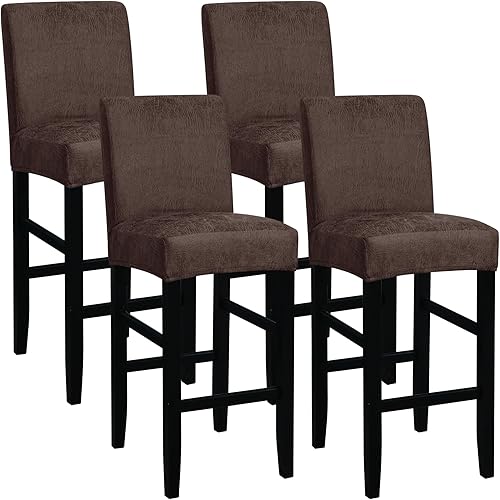 Miniatura 28 de FORCHEER - Juego de 2 fundas para taburete de bar con respaldos, aspecto de cuero, para taburetes de bar de respaldo corto, extraíbles y lavables (2