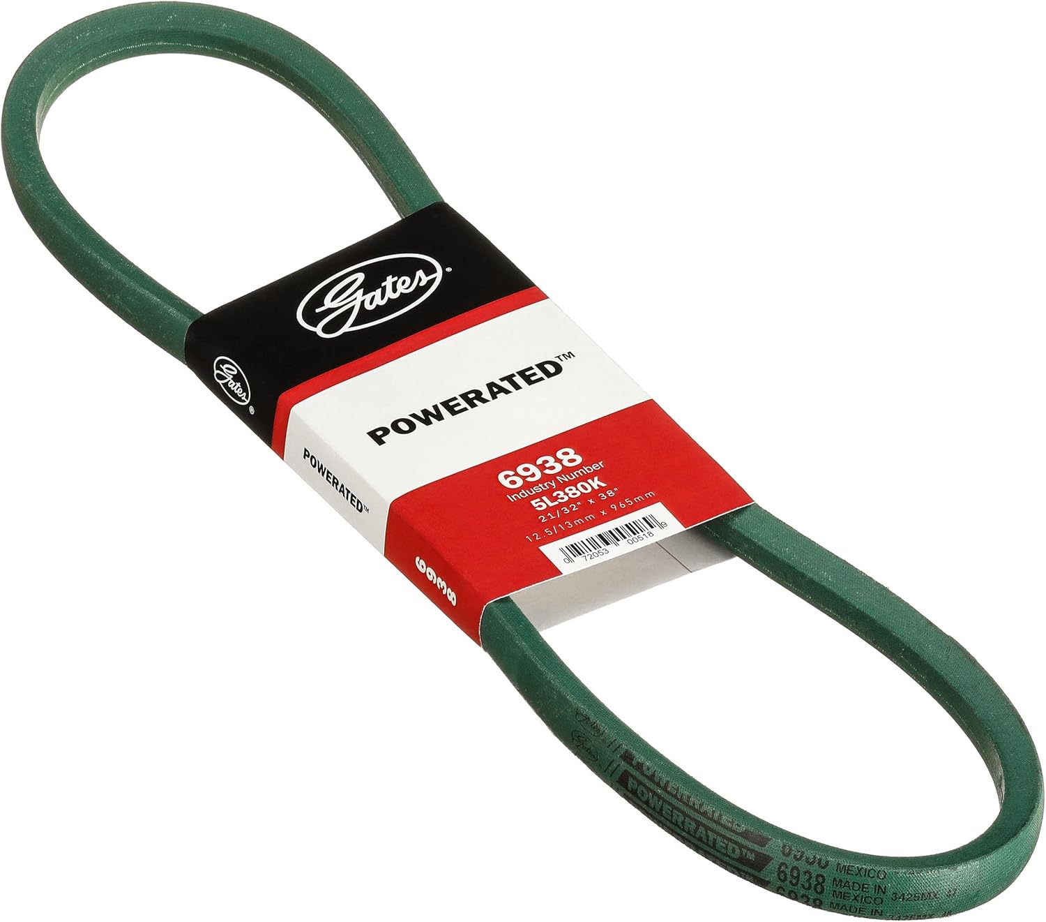 Gates 6938 PoweRated FHP Medium Horse-Power V-Belt, black