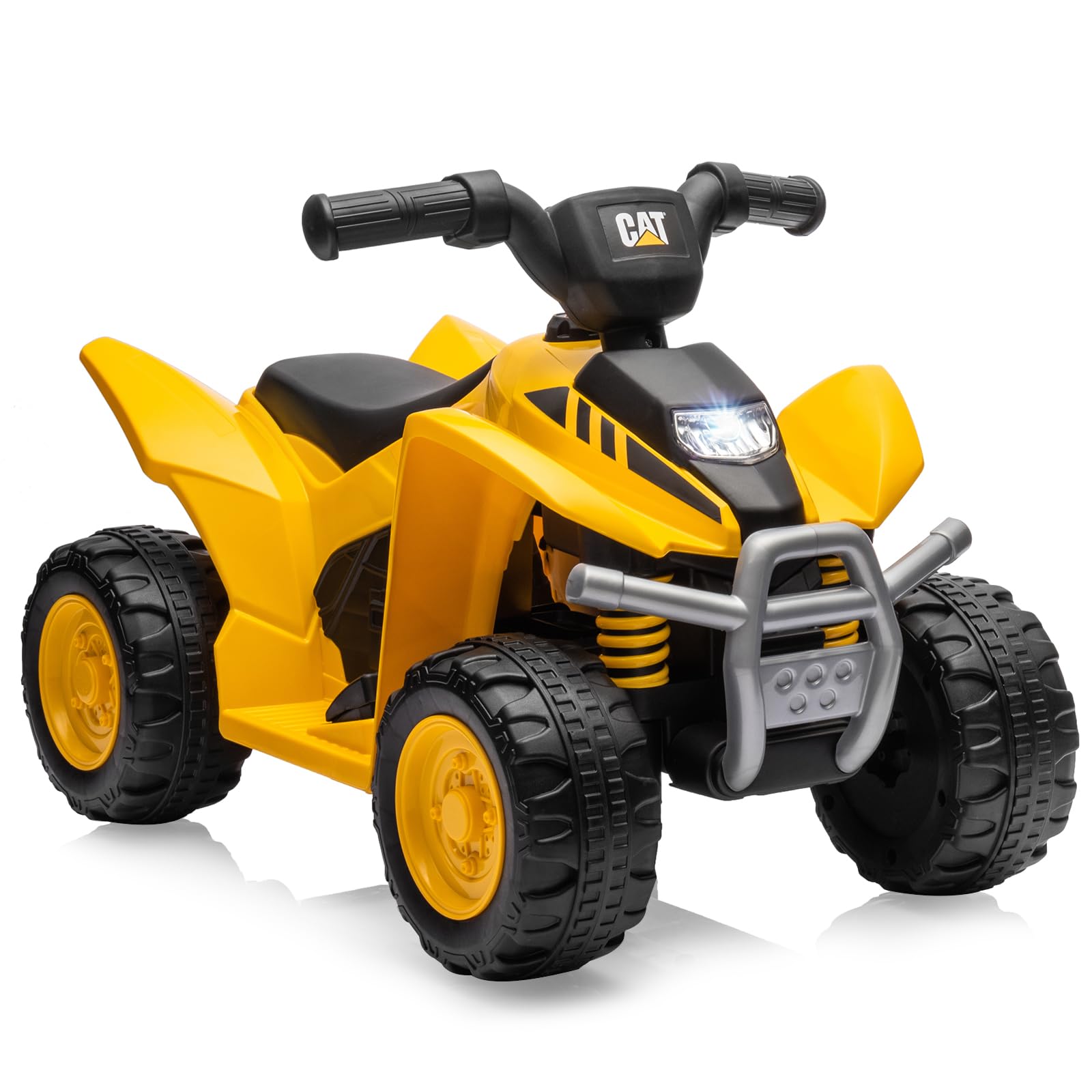 RELAX4LIFE Quad Elettrico per Bambini con Licenza CAT 6V, a 4 Ruote per Bambini Alimentato a Batteria con Fari LED, Effetto Sonoro di Avviamento, Clacson, Guida,da 18 a 36 Mesi