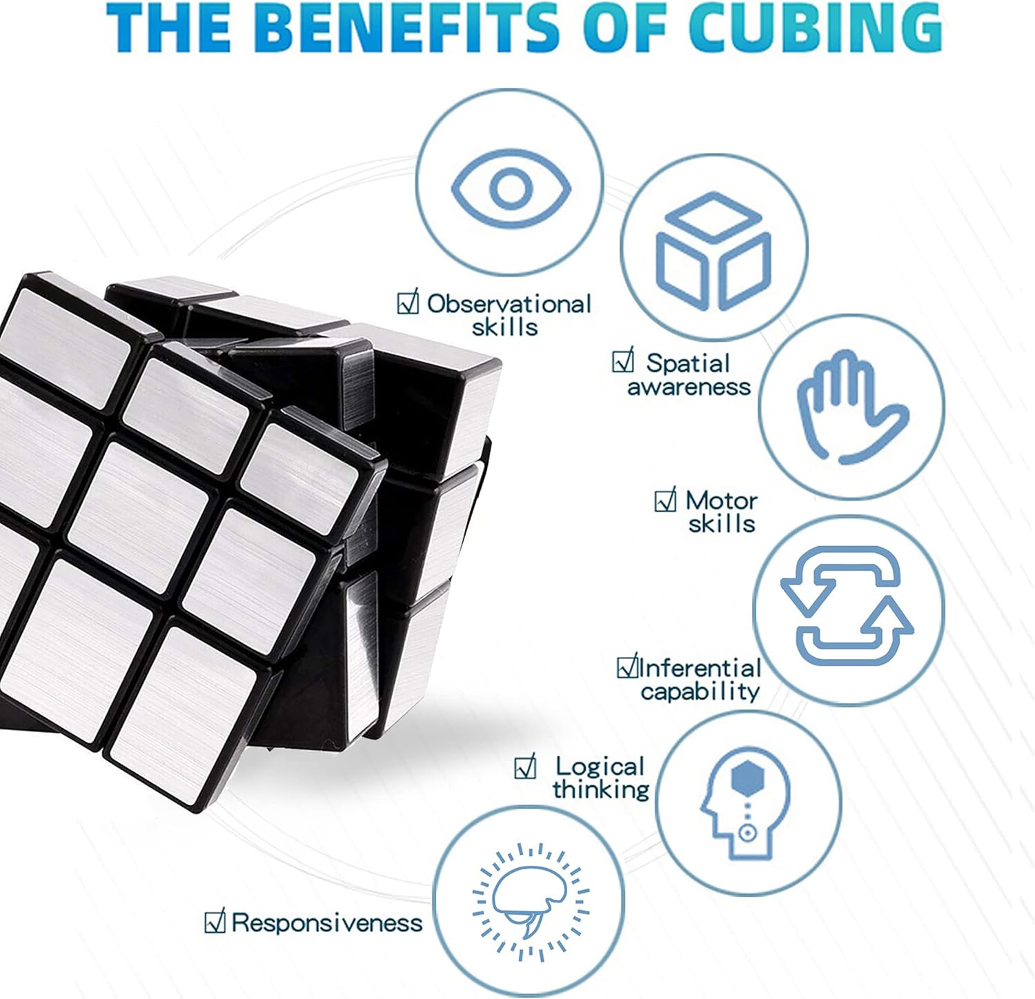 Shengshou 3x3x3 Puzzle Magic Mirror Cube Silver