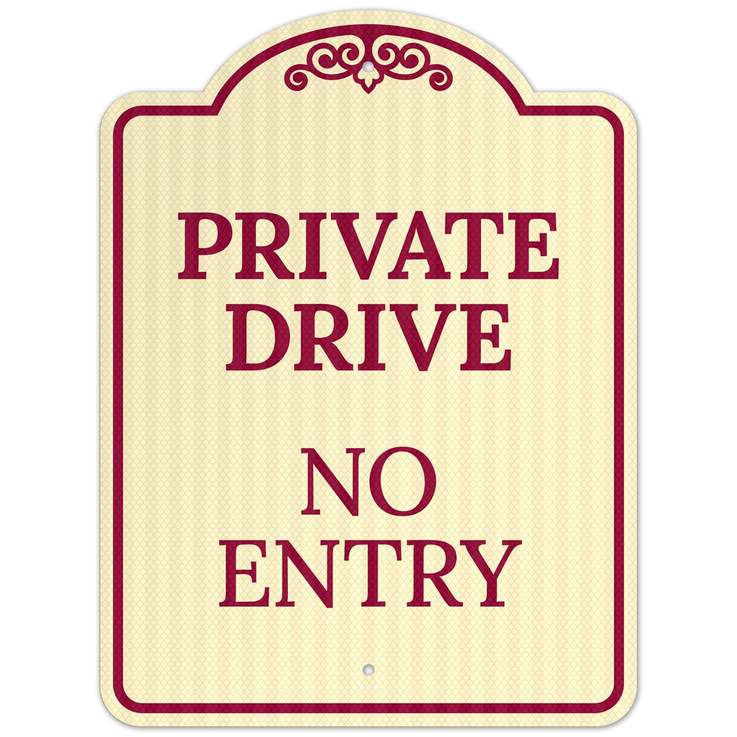 Private Drive No Entry Décor Sign, (SI-73325) Green Dark, 18x24 Inches, ACM, Fade Resistant, Made in USA