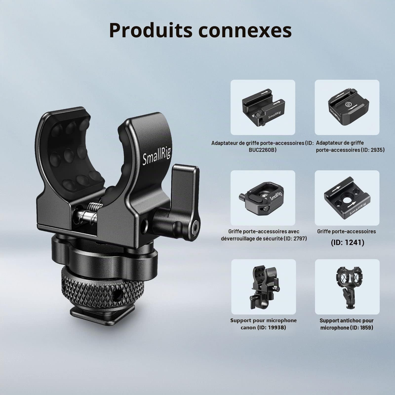 SMALLRIG Support de Microphone avec Adaptateur Cold Shoe 2352