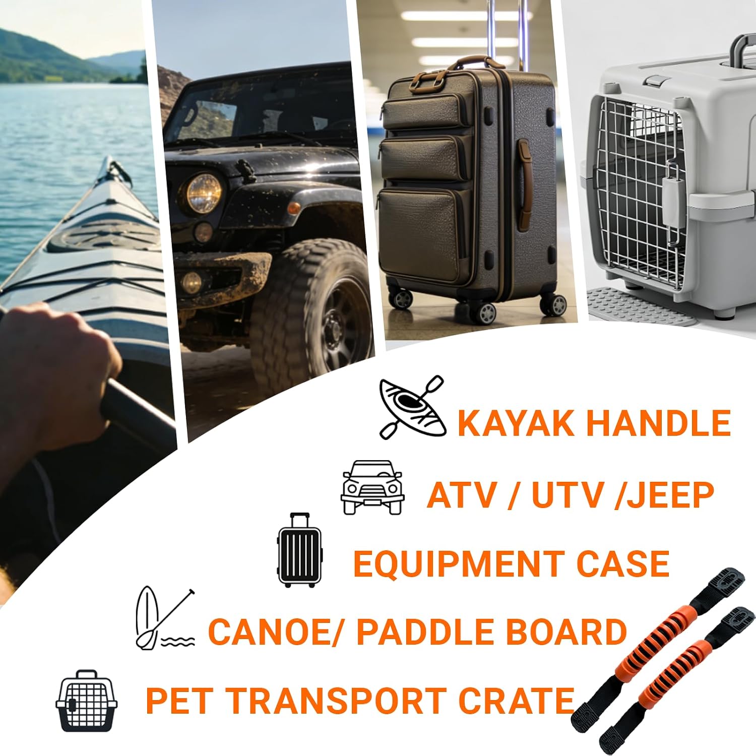 LINKNEX Kayak Carry Handles,4 Pack Worldwood Durable Canoe Boat Handle Replacement Accessory Kit for Kayaks Suitcase Luggage