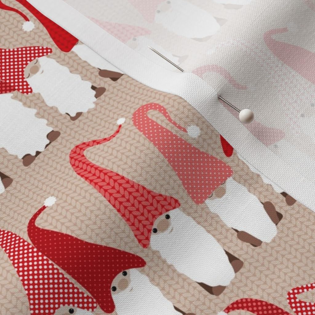Spoonflower Fabric - Gnome Small Scandinavian Christmas Forest Printed on Petal Signature Cotton Fabric by The Yard - Sewing Quilting Apparel Crafts Decor