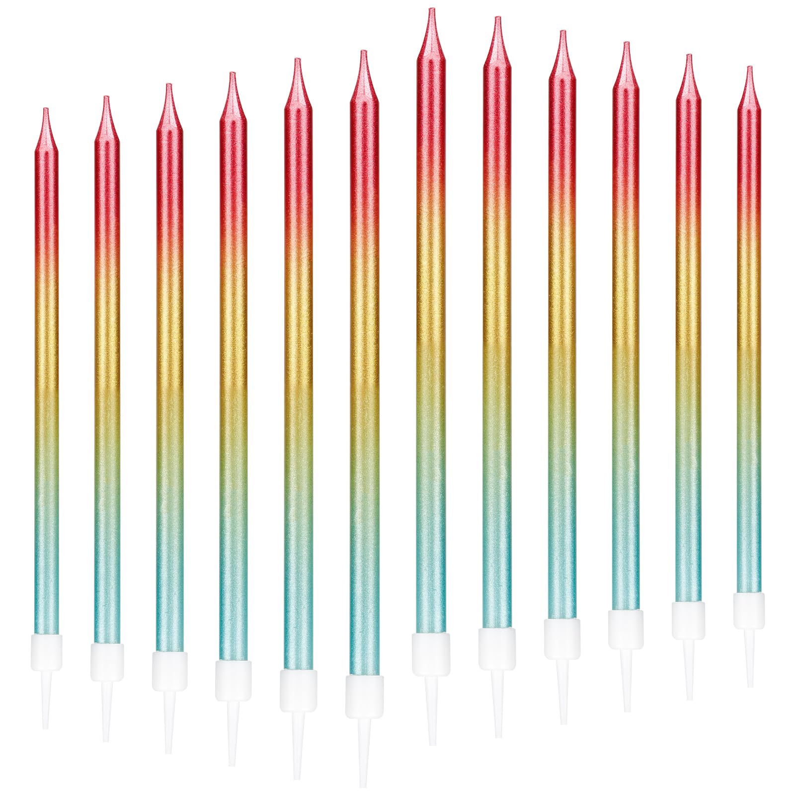 Anniversary House Zahlenkerze „6“ – Metallischer Regenbogen-Farbverlauf, Ca. 7 Cm Hoch, Für Geburtstagskuchen