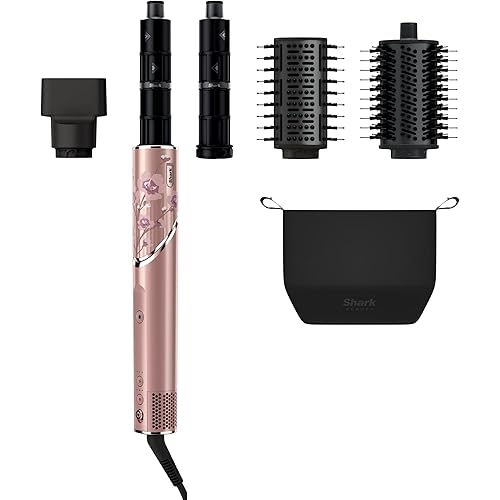 Shark FlexStyle Air Styling & Drying System, Powerful Hair Dryer Brush & Multi-Styler with Auto-Wrap Curlers, Concentrator Attachment and Storage Bag, Blossom Bliss, HD432RS