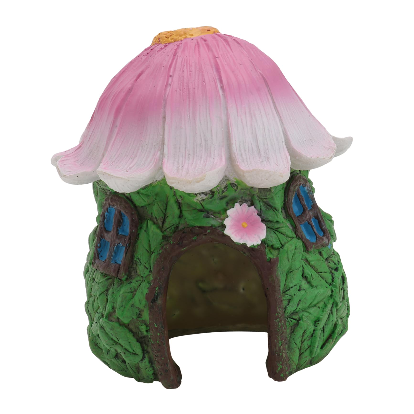 BESTonZON 1Pc Flower Design Crab Shelter House Aquarium Decor for Pet Habitat Reptile Hideout Easy to Clean Natural Environment Aesthetic