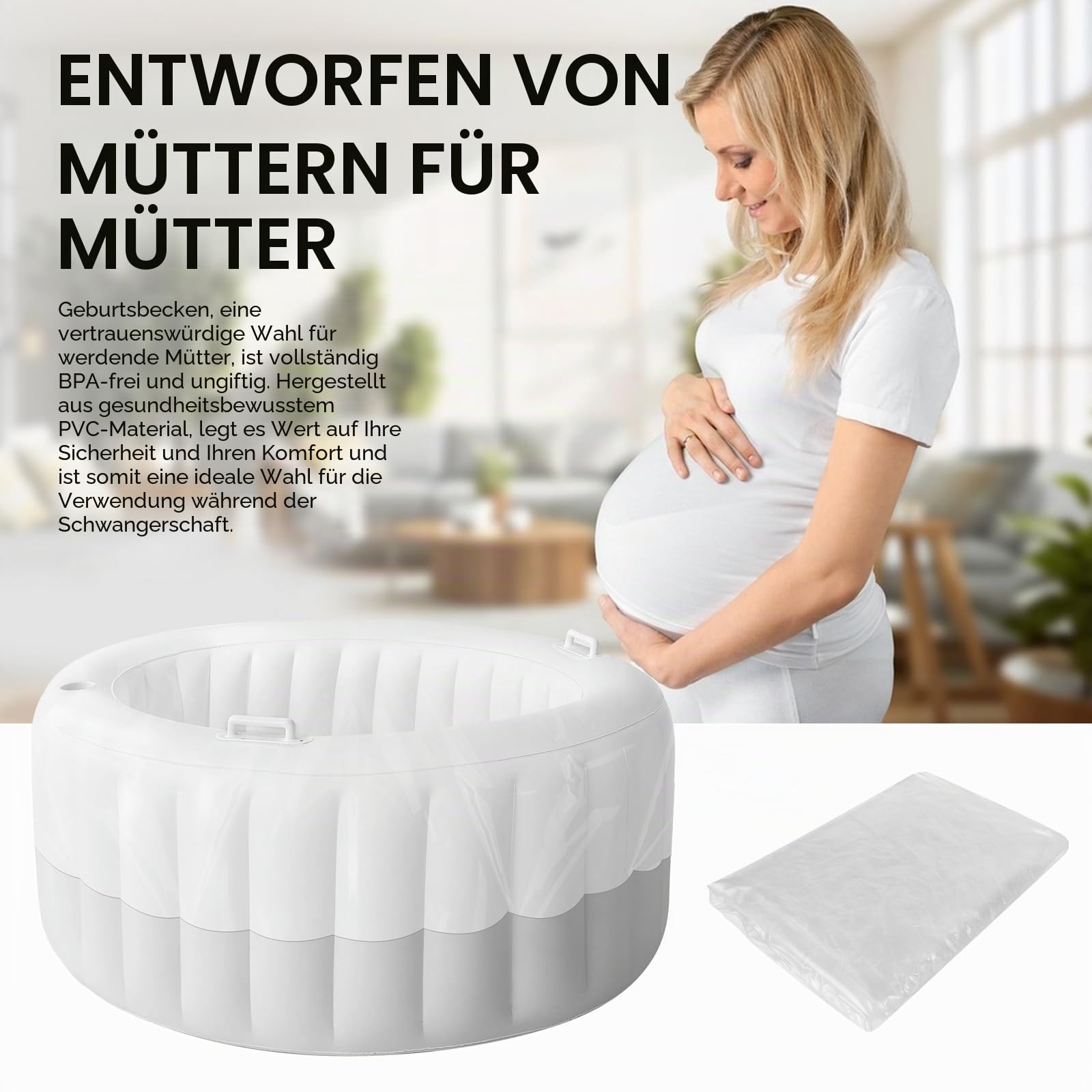 Premium Geburt Pool Liner, Geburtspool für Hausgeburten, unverzichtbar für Hausgeburten, Arbeit und Lieferung, ideal für die Geburt von Poolmüttern, Hebammen und Doulas einlagig transparent
