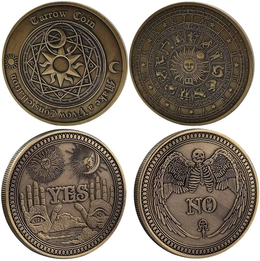 Amazon.com: 2PC Yes No Challenge Coin Tarot Coin Lucky Coin