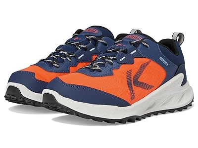 KEEN Kids Zionic Low Height Waterproof All Terrain Easy On Hiking Shoes (Little Kid/Big Kid) Kids Shoes Naval Academy/Scarlet Ibis