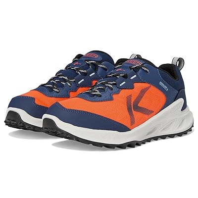 KEEN Kids Zionic Low Height Waterproof All Terrain Easy On Hiking Shoes (Little Kid/Big Kid) Kids Shoes Naval Academy/Scarlet Ibis
